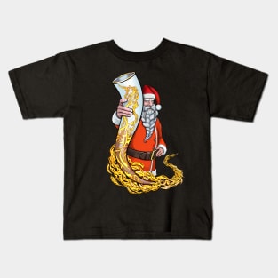 Nordic Viking Santa with his favorite Horn Kids T-Shirt